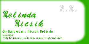 melinda micsik business card